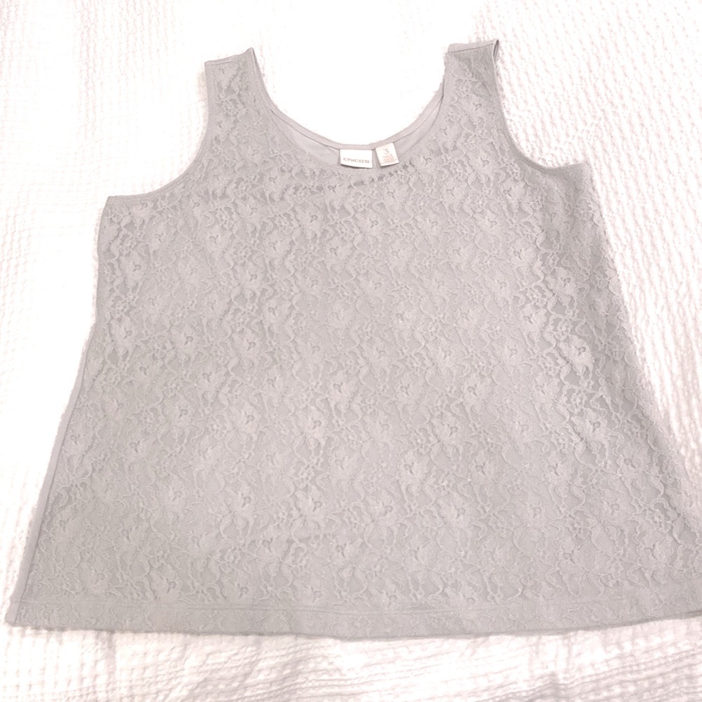 CHICO’s XL Tank (3) Light Gray